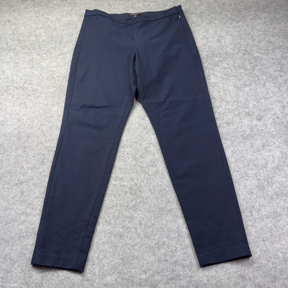Banana Republic Devon Pants Womens 8 Navy Blue Excellent Side‎ Zip Tapered Leg